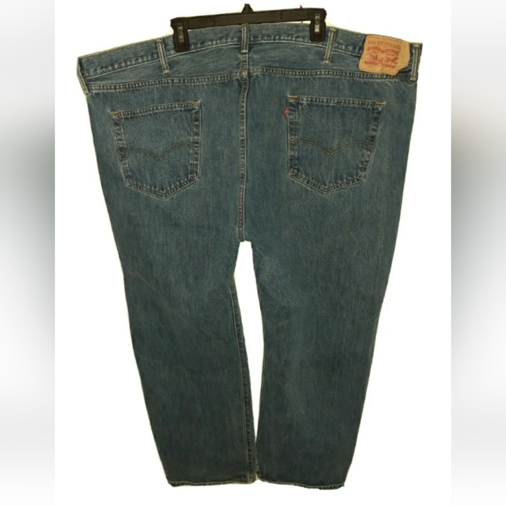 Men's Levi's W54 L30 Big&Tall Button Fly 501, Stonewashed Denim Blue Jeans -EUC-